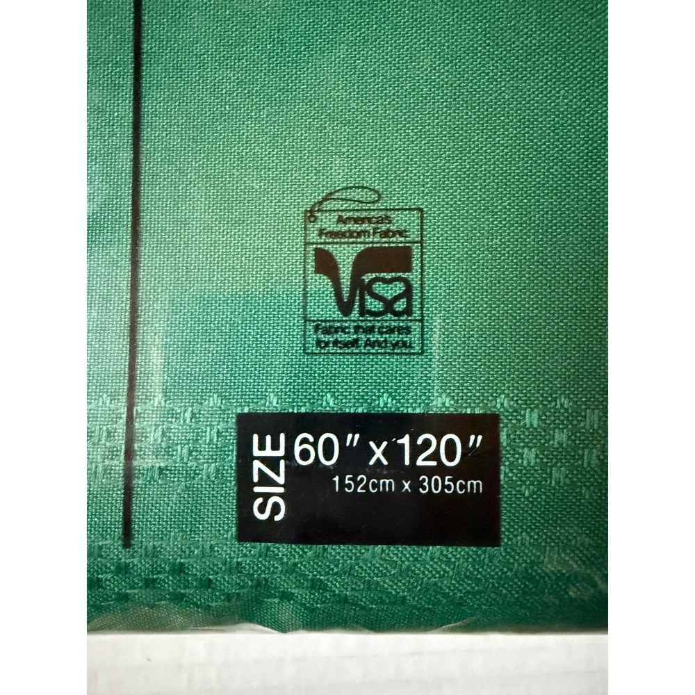DIPLOMAT VISA Vintage Green Tablecloth -First Lady Comparison Invited - 60x120" - Picture 2 of 6